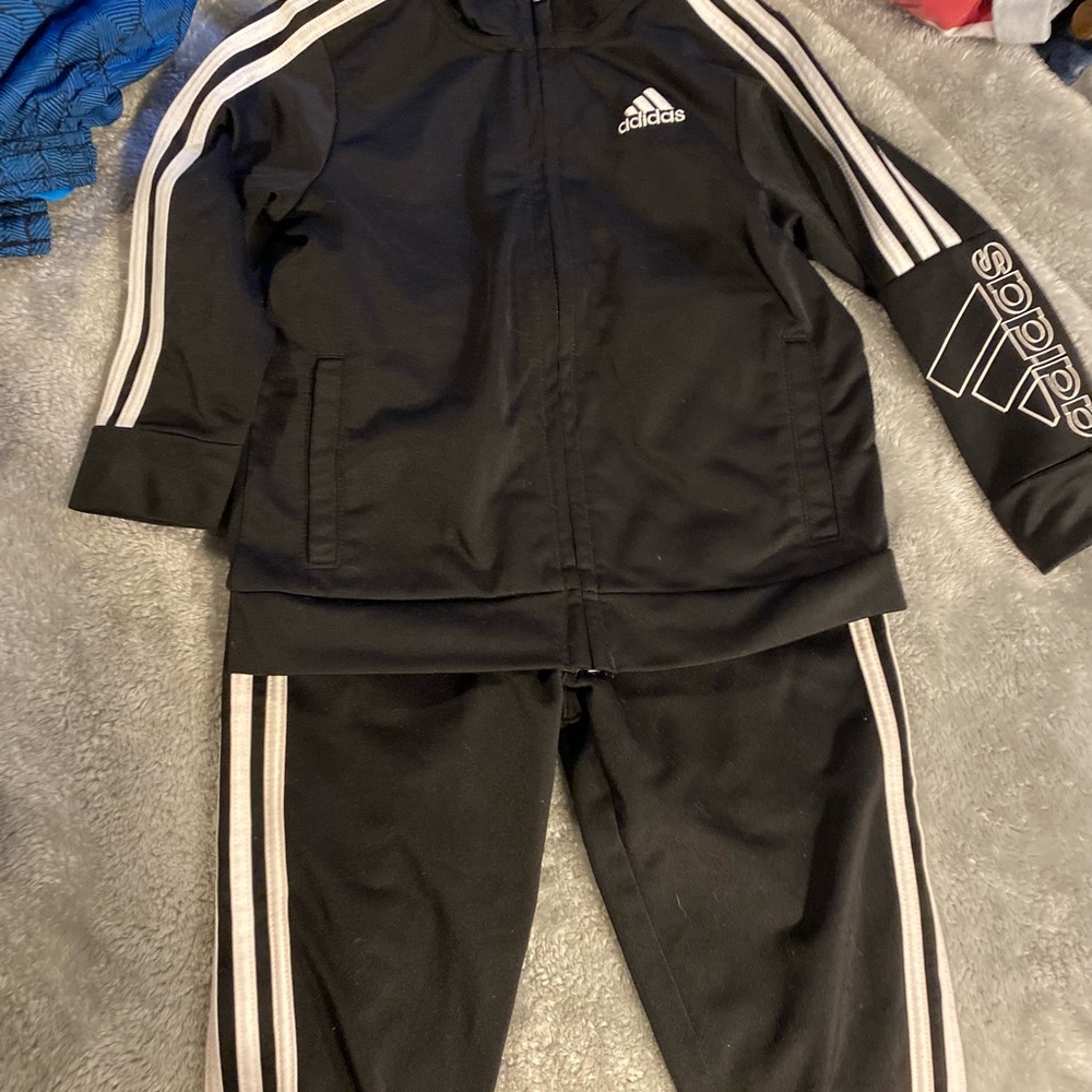 Adidas Black Jacket with White Accents